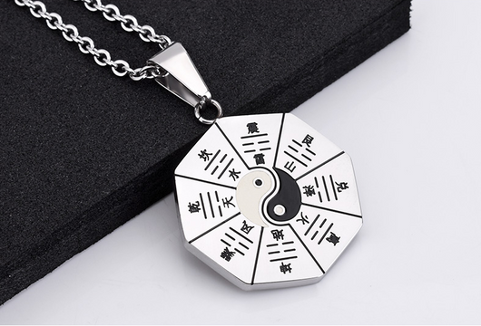 Collar Colgante Yin Yang Taiji en Acero Titanio - Estilo Punk Goth para Hombre - Image 6