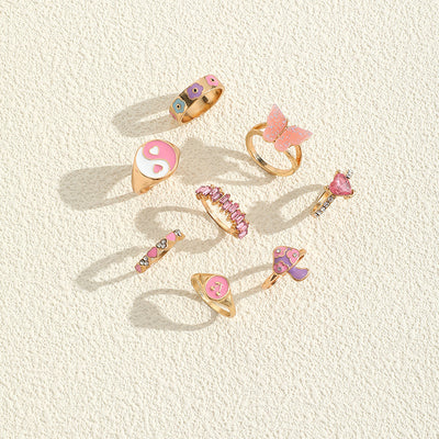 Anillo de Moda Europea y Americana con Efecto Goteo de Color - Image 5