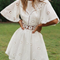 Vestido de Algodón con Patchwork de Encaje