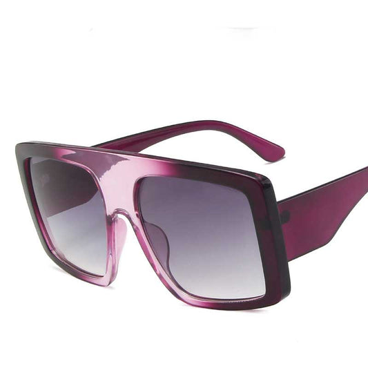 Large frame sunglasses with a brown and pink gradient full frame and brown gradient lenses. - Image 2