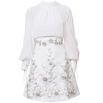 Falda A-line Bordada Slim Elegante - Image 5