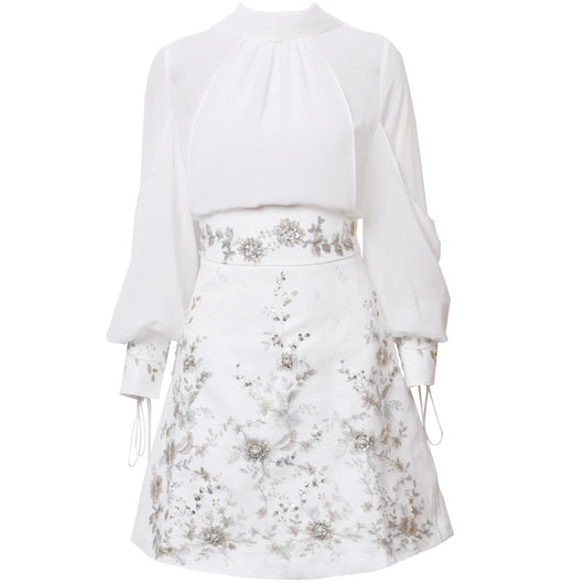 Falda A-line Bordada Slim Elegante - Image 5