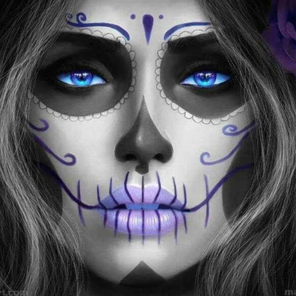 Pintura de Diamantes 5D Calavera Mujer - Bordado Completo Halloween Decorativo