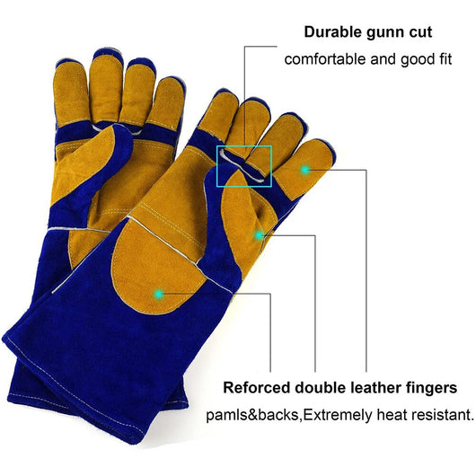 Guantes de Cuero Profesionales para Soldadura Industrial con Protección Laboral - Image 3