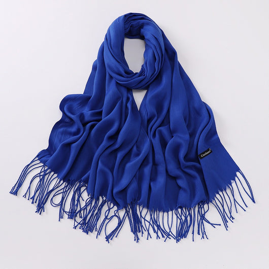 Bufanda Larga de Cashmira Suave - Color Liso para Otoño e Invierno - Image 21