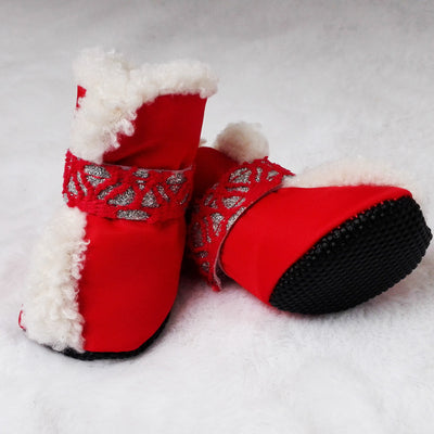 Botas de Nieve Impermeables para Mascotas - Zapatos Acolchados Navideños - Image 6