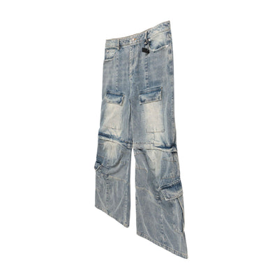 Overol Denim Vintage Desgastado con Bolsillos Múltiples y Doble Uso - Image 34