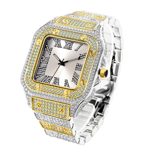 Reloj Hip Hop Cuadrado con Diamantes Completos para Hombre - Image 5