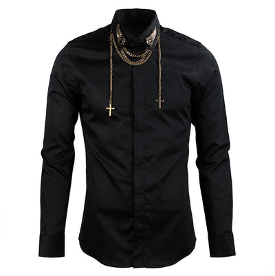 Camisa Manga Larga Metal Wings Tide para Hombre - Image 3