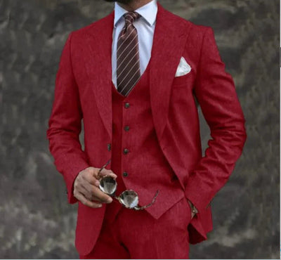 Traje Ejecutivo Tres Piezas Rosa Claro para Hombre - Estilo Europeo y Americano - Image 8