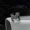 Female Ins Estilo Sterling Plateado Distressed Texture Index Finger Ring Vintage Plateado Adjustable No.12to17