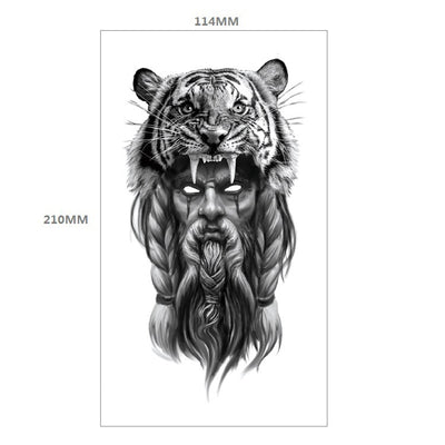 Tatuaje Temporal Transferible - Patrón Animal Tigre y León Media Manga - Image 26