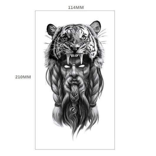 Tatuaje Temporal Transferible - Patrón Animal Tigre y León Media Manga - Image 26