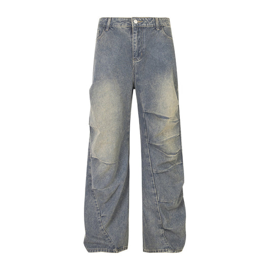 Jeans Rotos Plisados Irregular Unisex - Image 2
