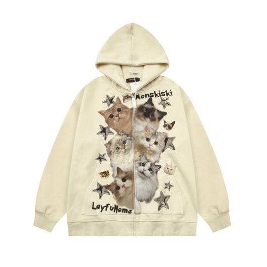 Sudadera Con Capucha Estampado Gato Divertido Unisex - Image 3
