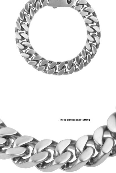 Pulsera Cubana Doble Cara Cepillada para Hombre - Estilo Casual - Image 11