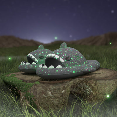 Pantuflas Tiburón con Luz Nocturna Diseño Noche Estrellada - Zapatillas de Casa para Parejas - Image 23