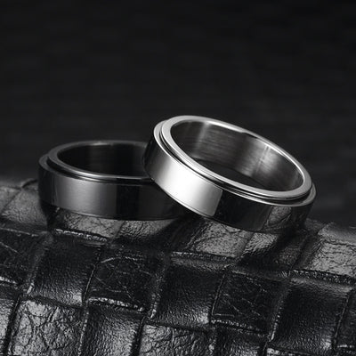 Anillo Giratorio de Acero Inoxidable con Luna y Estrellas para Aliviar Ansiedad - Image 9