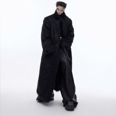 Abrigo Largo de Visón Impermeable hasta la Rodilla - Gabardina de Felpa Premium