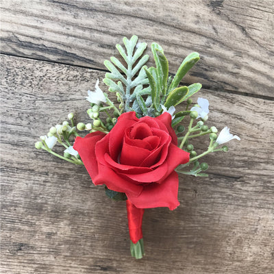 Corsage de Novia y Novio con Rosas de Seda Coreanas - Pequeños Capullos para Antes de la Boda - Image 23