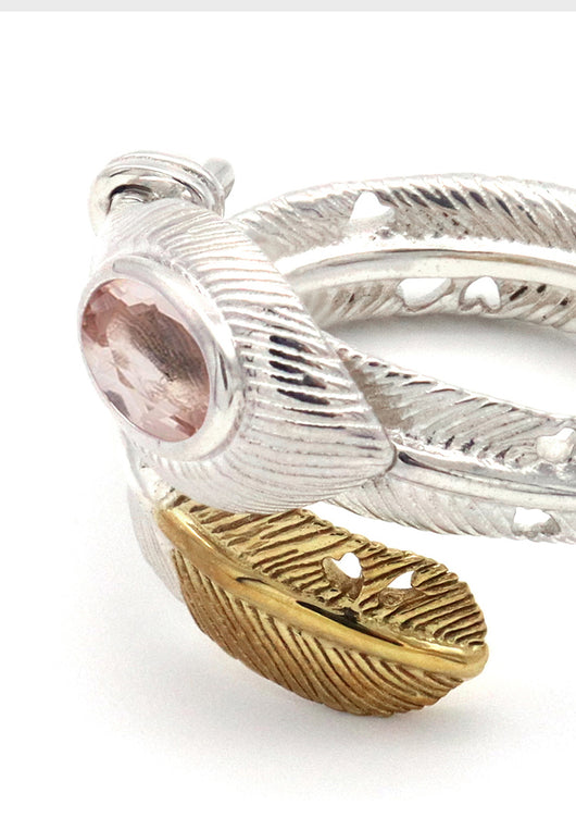 Anillo de Plata Esterlina con Cristal en Forma de Pluma - Image 8