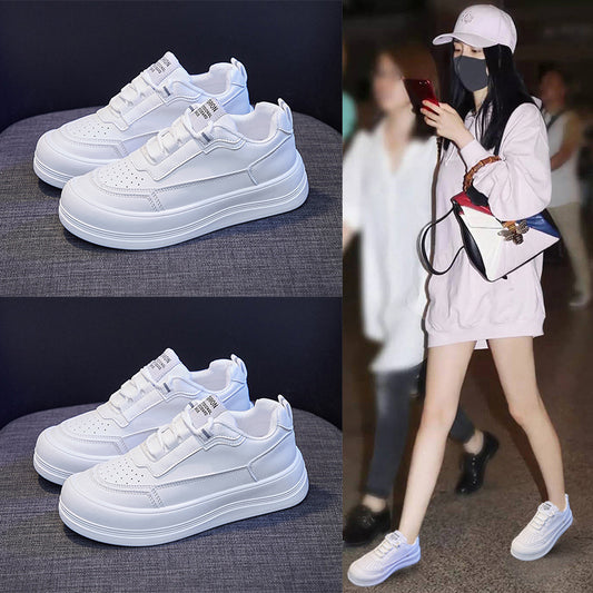 Zapatillas Blancas Mujer con Suela Gruesa y Plataforma Cómoda