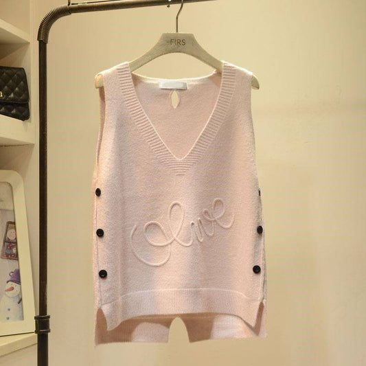 Chaleco de Punto Suelto para Mujer Talla Grande con Botones - Image 2