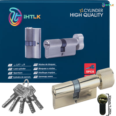 Cilindro de Cerradura Estándar Europeo 70mm con 5 Llaves - Acero Inoxidable - Image 14