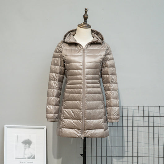 Chaqueta Acolchada Ligera Otoño Invierno Mujer Talla Grande Capucha Ajustada - Image 2