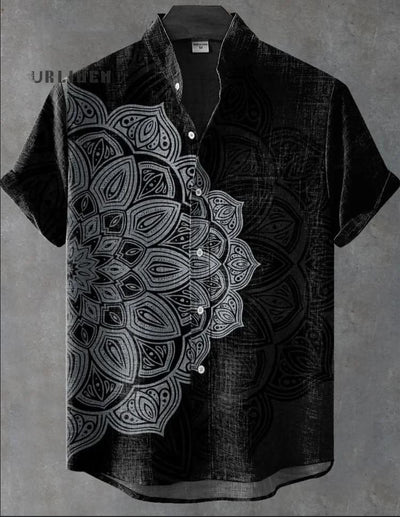 Camisa de Lino Cuello Mao Manga Corta para Hombre - Image 7