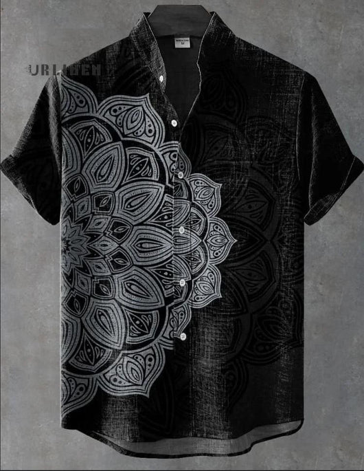 Camisa de Lino Cuello Mao Manga Corta para Hombre - Image 7