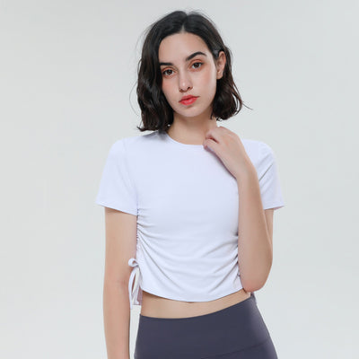 Playera Deportiva Ajustada de Secado Rápido con Cordón para Yoga y Fitness - Image 4