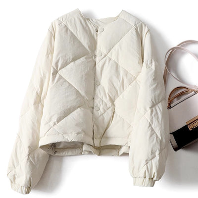 Chaqueta Corta de Algodón con Diseño Lattice Gris para Mujer - Image 3