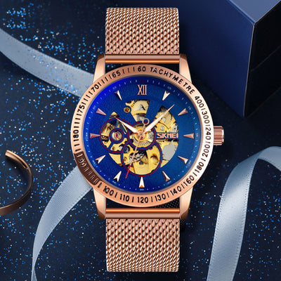 Reloj Automático Mecánico Hombre Lujo con Fondo Esqueleto Engranajes - Image 3