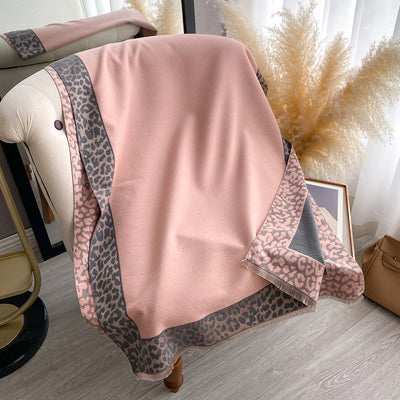 Bufanda Estampado Leopardo de Cachemira Artificial Elegante para Mujer - Image 9