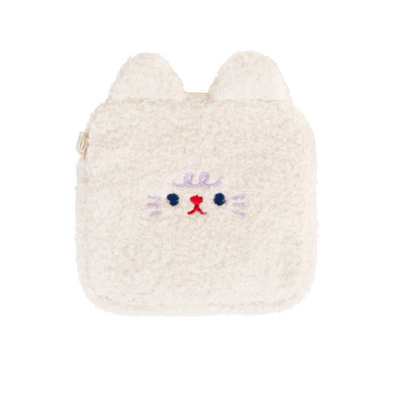 Bolsa de Higiene Menstrual con Bordado de Peluche - Capacidad Grande