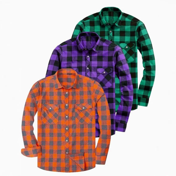 Camisa Franela Cuadros Hombre Corte Relajado