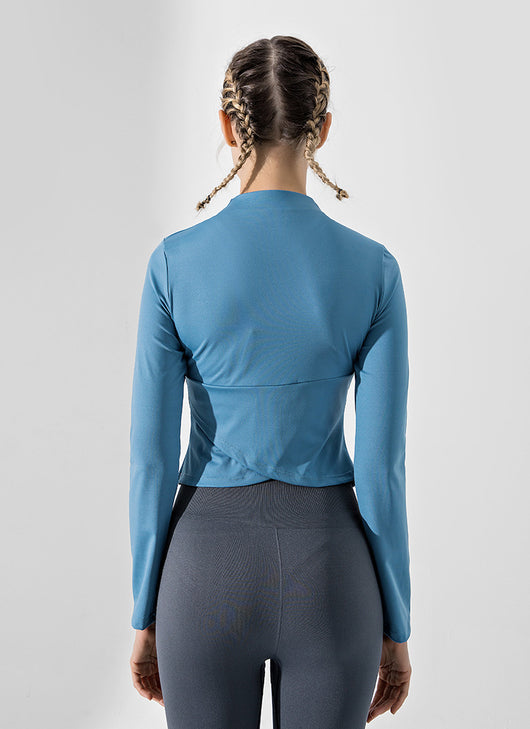 Chaqueta de entrenamiento elástica transpirable de secado rápido para yoga y running - Image 8