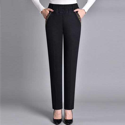 Pantalones Vaqueros Talle Alto Cintura Elástica Corte Recto - Image 5