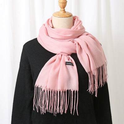Bufanda Chal de Cachemira Otoño Invierno - Diseño Minimalista con Flecos - Image 21