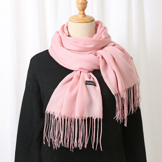 Bufanda Chal de Cachemira Otoño Invierno - Diseño Minimalista con Flecos - Image 21