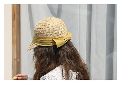 Sombrero de Algodón Plisado con Moño para Mujer - Versátil y Elegante - Image 18