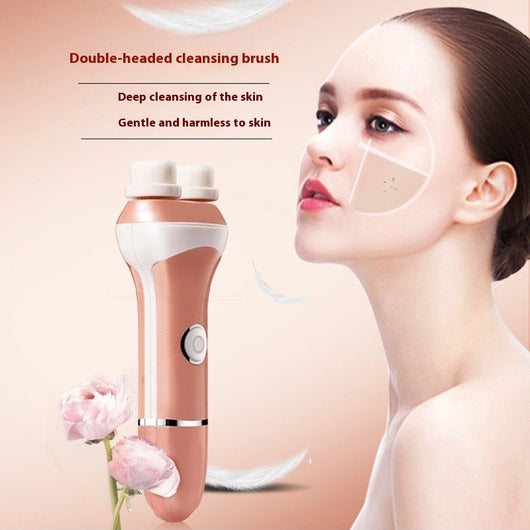 Cepillo Facial Eléctrico Doble Cabezal con Control de Velocidad