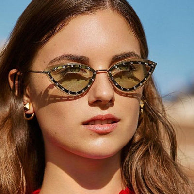 Gafas de Sol Cat Eye Triangulares sin Marco para Mujer