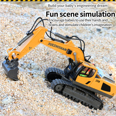 Excavadora de Control Remoto con Simulación Realista para Niños