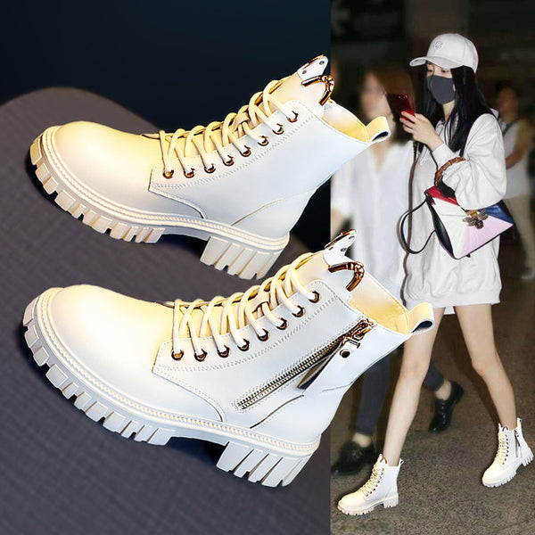 Botines Cortos Estilo Británico para Mujer - Diseño Moderno y Versátil