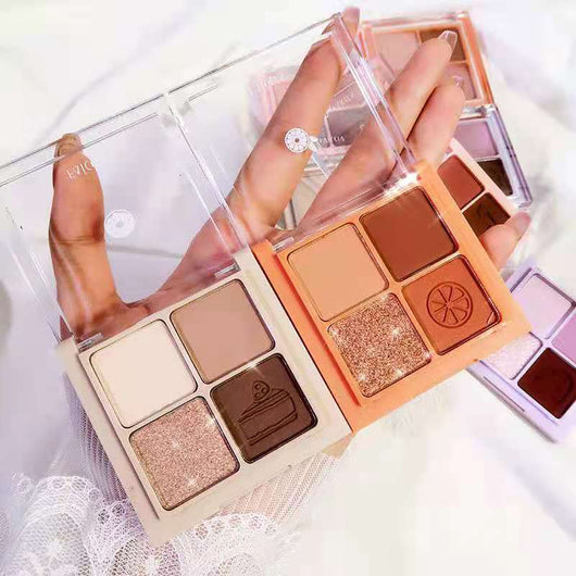 Paleta de Sombras de Ojos 4 Colores Mate Perlado Gris Tierra Púrpura Impermeable con Brillo - Image 13