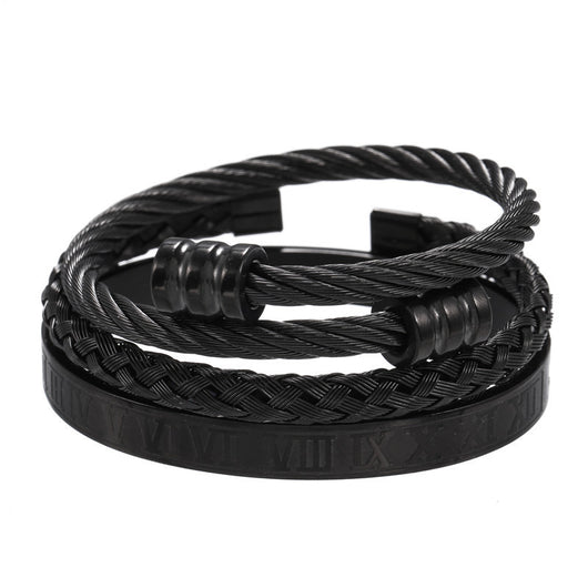 Pulsera de Acero Titanio Estilo Punk con Diseño Romano - Image 7
