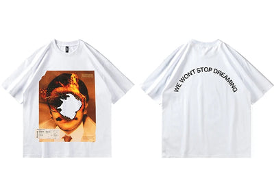 Camiseta Suelta Estilo Boyfriend Unisex con Estampado de Personajes Urbanos - Image 8