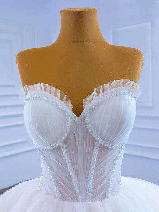 Falda Tutú Voluminosa Strapless de Color Liso para Mujer - Image 2